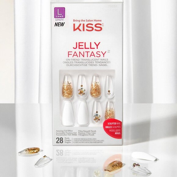KISS Jelly Fantasy Nails - Jelly Pop. Stunning Wedding Nails for Brides. - Picture 1 of 7